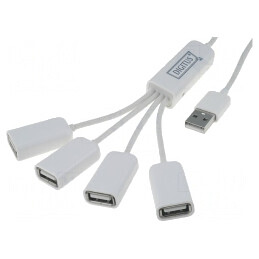 Hub USB 2.0 cu 4 Porturi USB A Plug and Play și Hot Swap | Electronic-mag.ro | Componente Electronice