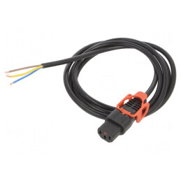 Cablu IEC C13 Mamă 2m cu Blocare Negru 10A | Electronic-mag.ro | Componente Electronice