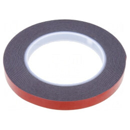 Bandă dublă adezivă acrilică neagră 12mm x 5m | Electronic-mag.ro | Componente Electronice