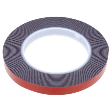 Bandă dublă adezivă acrilică neagră 12mm x 5m | Electronic-mag.ro | Componente Electronice