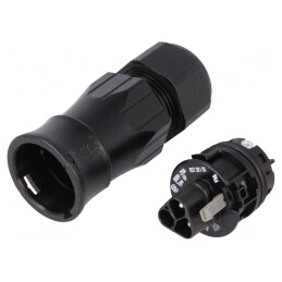 Mufă Circulară RST 3-Pin 20A 250V Argintată | Electronic-mag.ro | Componente Electronice
