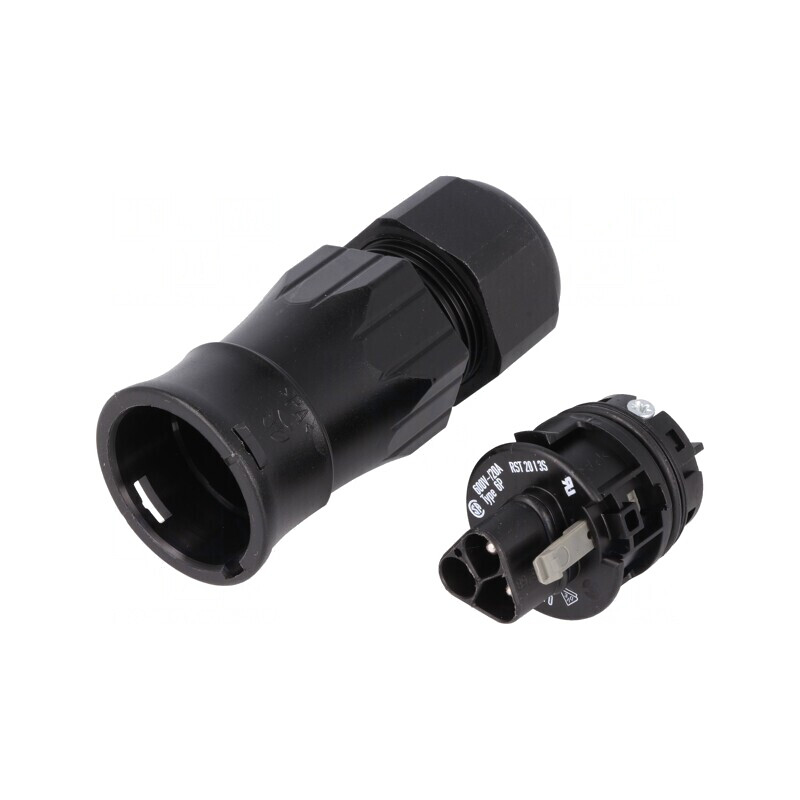Mufă Circulară RST 3-Pin 20A 250V Argintată | Electronic-mag.ro | Componente Electronice