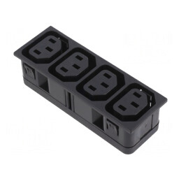 Conector Alimentare AC Splitter 10A 250VAC IEC 60320 C13 F | Electronic-mag.ro | Componente Electronice