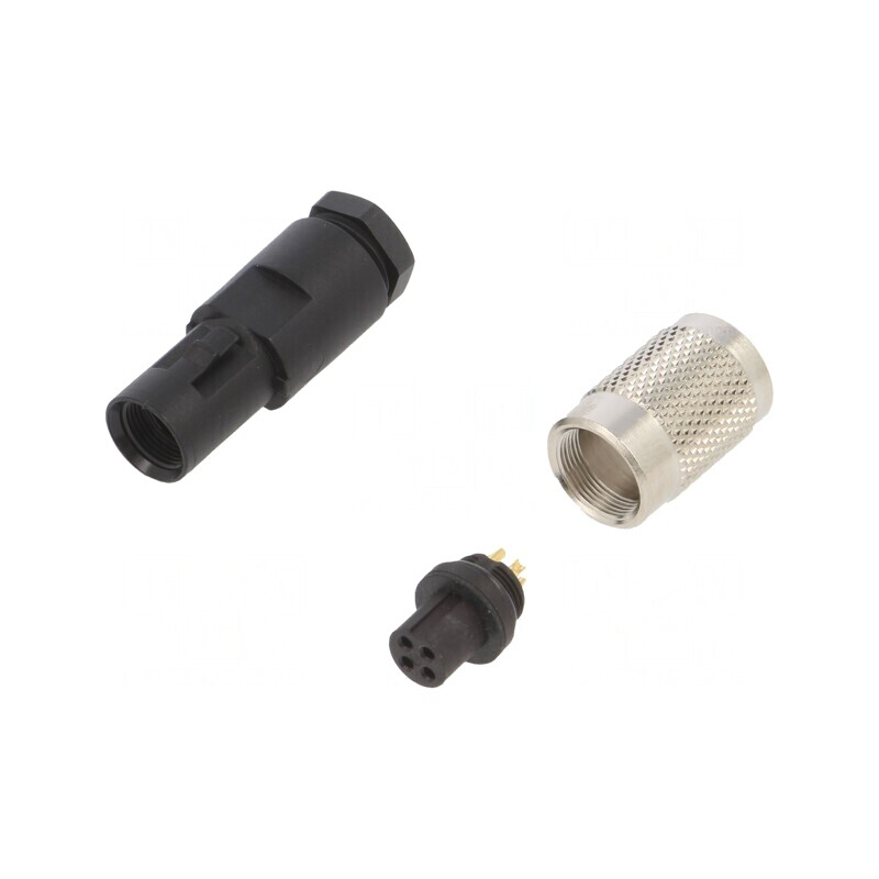 Conector M9 Mufă Mamă 4 Pin Filet Interior | Electronic-mag.ro | Componente Electronice