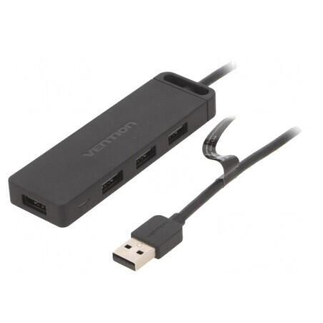 Hub USB 3.0 Negru cu 4 Porturi 5Gbps | Electronic-mag.ro | Componente Electronice