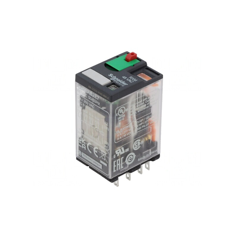 Releu electromagnetic 4PDT 6A 250VAC cu soclu | Electronic-mag.ro | Componente Electronice