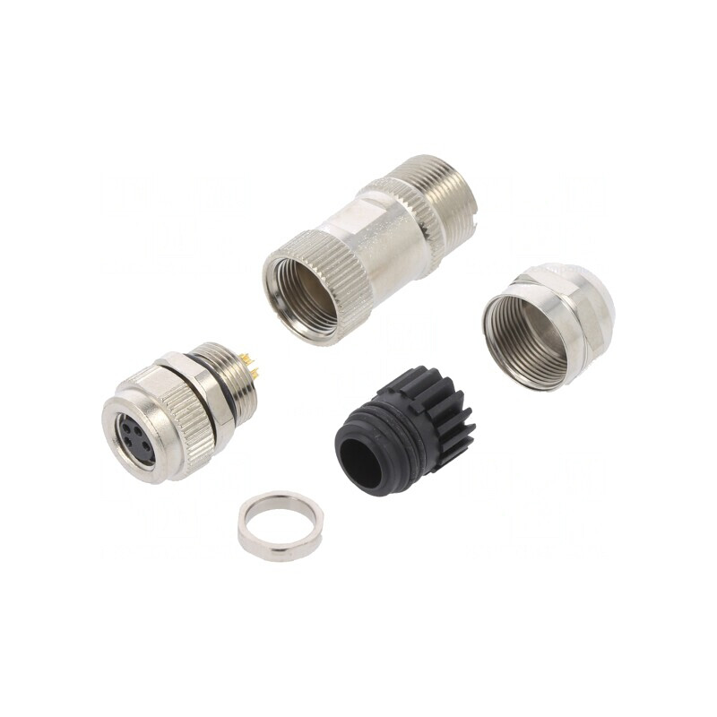Conector M8 Femeie 4 Pini Drept pe Cablu 3A IP65/IP67 30V | Electronic-mag.ro | Componente Electronice