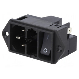 Conector alimentare AC soclu tată 10A 250V IEC 60320 | Electronic-mag.ro | Componente Electronice