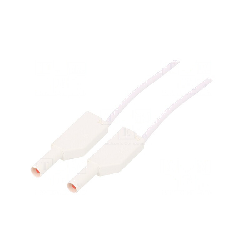 Cablu de măsurare 19A mufă banană 4 mm albă | Electronic-mag.ro | Componente Electronice