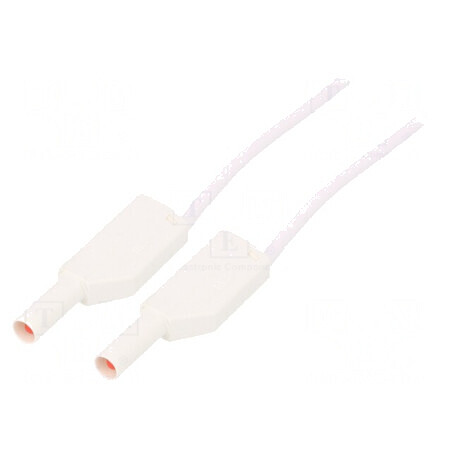 Cablu de măsurare 19A mufă banană 4 mm albă | Electronic-mag.ro | Componente Electronice