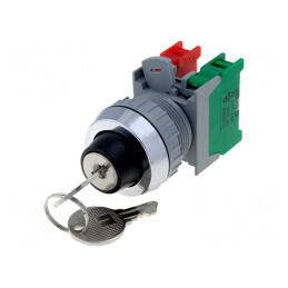 Comutator Rotativ Ø30mm 2NC NO IP65 | Electronic-mag.ro | Componente Electronice