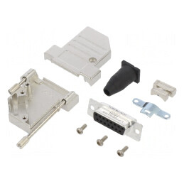 Conector D-Sub 15-Pin Mamă Unghi 45° Lipire Cabluri Gold Flash | Electronic-mag.ro | Componente Electronice