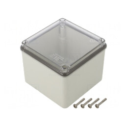 Carcasă Universală Gri IP56 SCABOX 108x108x88mm | Electronic-mag.ro | Componente Electronice