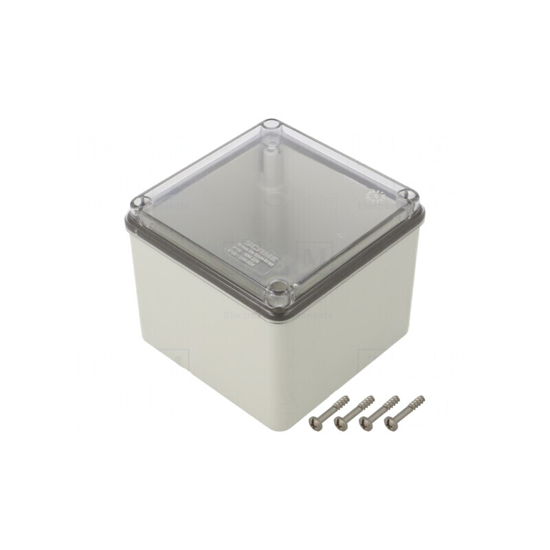 Carcasă Universală Gri IP56 SCABOX 108x108x88mm | Electronic-mag.ro | Componente Electronice