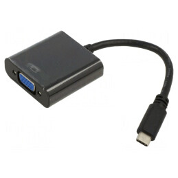 Adaptor USB C la D-Sub 15pin HD 0.15m Negru | Electronic-mag.ro | Componente Electronice