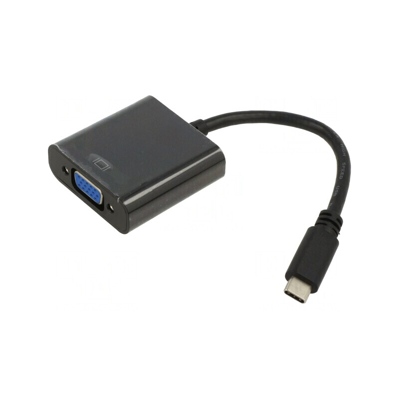 Adaptor USB C la D-Sub 15pin HD 0.15m Negru | Electronic-mag.ro | Componente Electronice