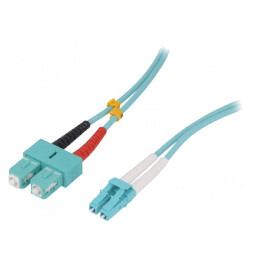 Patch cord fibră optică OM3 LC/UPC-SC/UPC 5m turcoaz