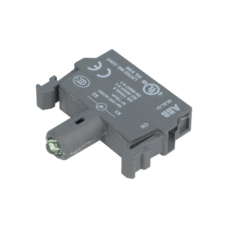 Element de Iluminare LED Verde 24VAC 22mm Frontală | Electronic-mag.ro | Componente Electronice