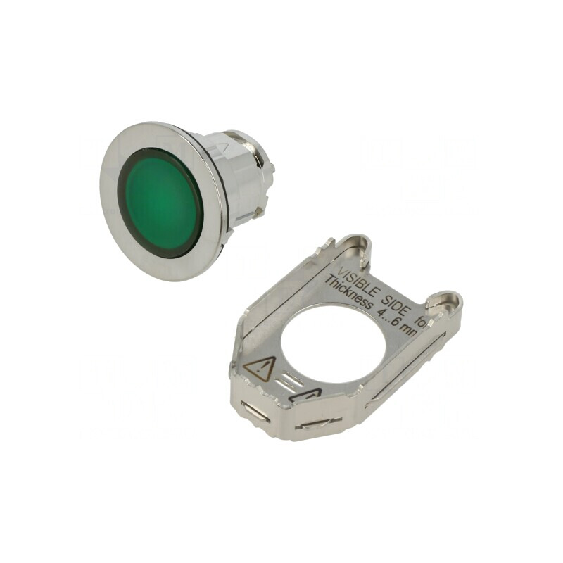 Comutator apăsare 30mm verde IP66 | Electronic-mag.ro | Componente Electronice