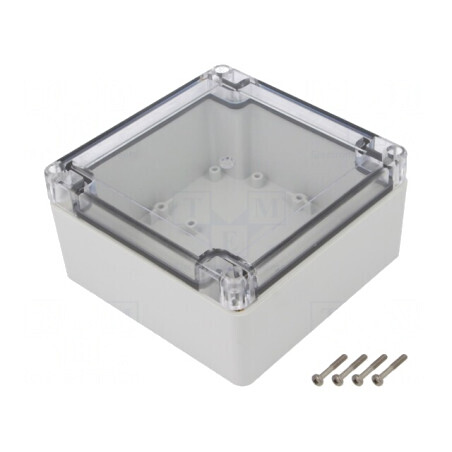 Carcasă Universală 120x120x60mm cu Bucşă din Alamă ABS-PC | Electronic-mag.ro | Componente Electronice