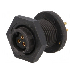 Conector circular EN2 soclu mamă THT pentru panou | Electronic-mag.ro | Componente Electronice