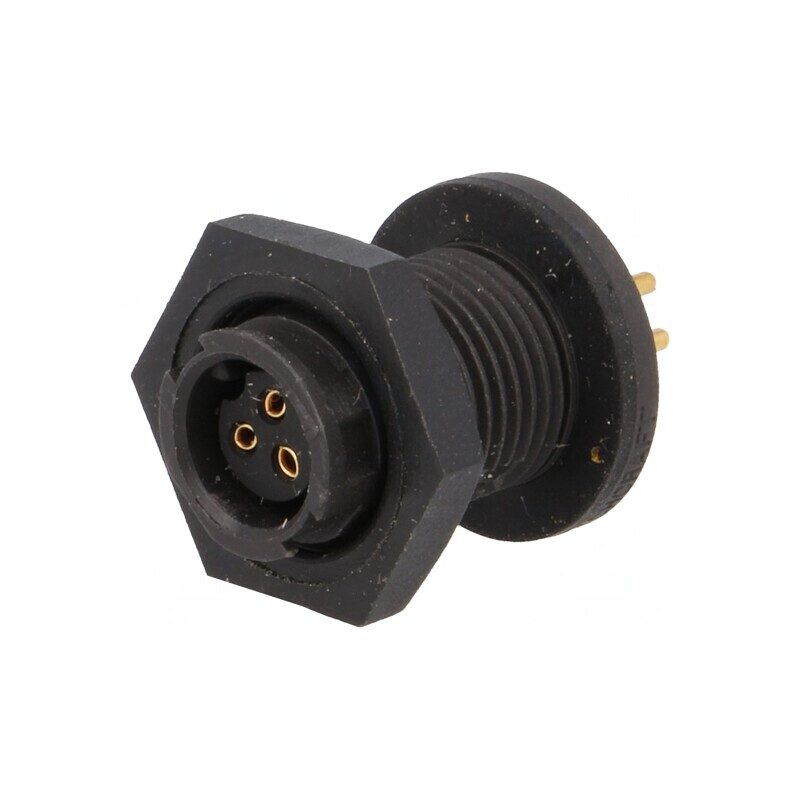 Conector circular EN2 soclu mamă THT pentru panou | Electronic-mag.ro | Componente Electronice