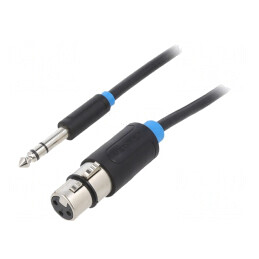 Cablu Jack 6,3mm la XLR Feminin 3pin 10m Negru