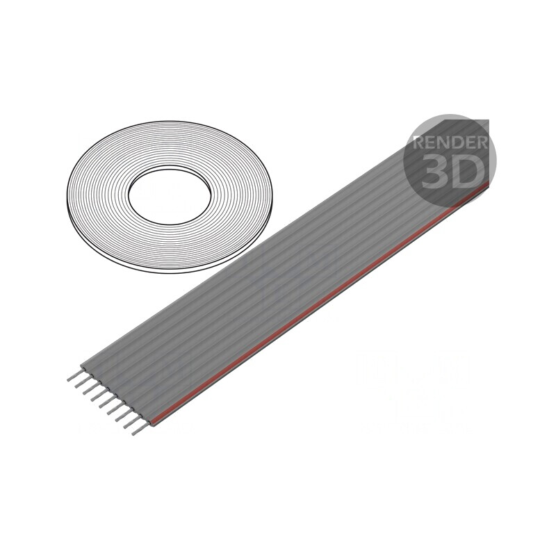 Cablu Bandă 1,27mm Cu 9x28AWG PVC Neecranat | Electronic-mag.ro | Componente Electronice