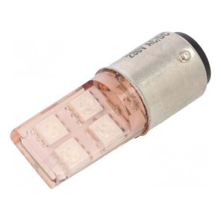 Lampă LED portocalie 230V BA15D | Electronic-mag.ro | Componente Electronice