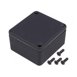Carcasă Universală Aluminiu Negru 55x60x35mm | Electronic-mag.ro | Componente Electronice