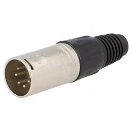 Mufă XLR Tată 5-Pin Dreptă pe Cablu | Electronic-mag.ro | Componente Electronice