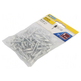 Diblu Aluminiu 4,8mm x 10mm, Set 100 Buc. | Electronic-mag.ro | Componente Electronice
