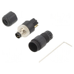 Conector M8 Tată 3 PIN IP65 60V 3A | Electronic-mag.ro | Componente Electronice