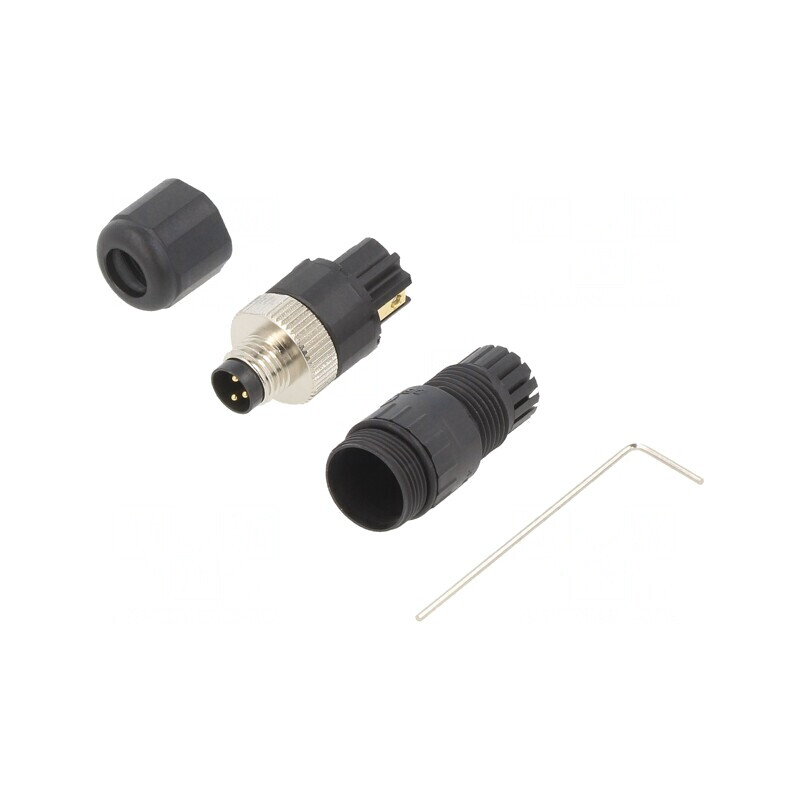 Conector M8 Tată 3 PIN IP65 60V 3A | Electronic-mag.ro | Componente Electronice
