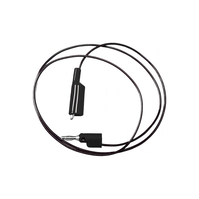 Cablu măsurare 5A mufă banană 4 mm clemă crocodil neagră | Electronic-mag.ro | Componente Electronice
