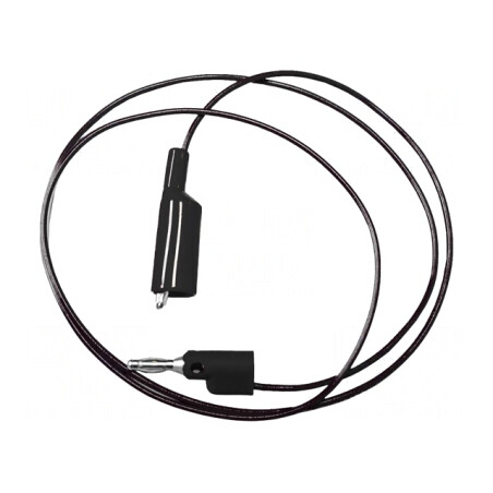 Cablu măsurare 5A mufă banană 4 mm clemă crocodil neagră | Electronic-mag.ro | Componente Electronice
