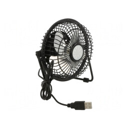 Ventilator Metalic Negru 150mm AC cu Ștecher Drept