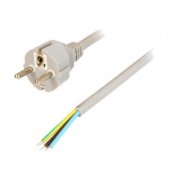 Cablu CEE 7/7 5m Gri 16A | Electronic-mag.ro | Componente Electronice