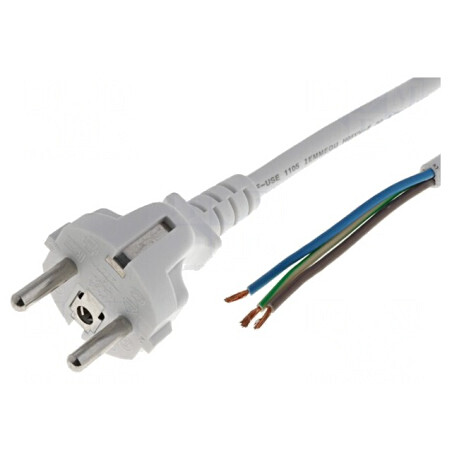 Cablu Electric PVC Alb 5m 3x1,5mm2 16A | Electronic-mag.ro | Componente Electronice