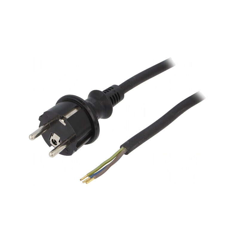 Cablu Electric SCHUKO 3x1mm2 cu Mufă Gumă | Electronic-mag.ro | Componente Electronice