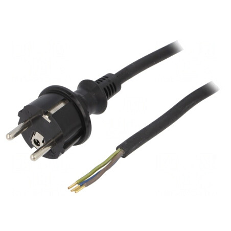 Cablu Electric SCHUKO 3x1mm2 cu Mufă Gumă | Electronic-mag.ro | Componente Electronice