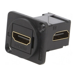 Adaptor; HDMI soclu,din ambele părţi; FT; aurit; 19x24mm