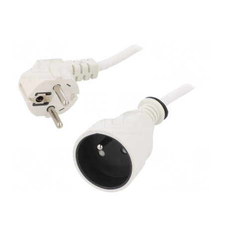Prelungitor Alb 5m 16A cu O Priză | Electronic-mag.ro | Componente Electronice