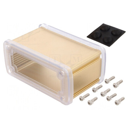 Carcasă universală aluminiu aurit 115,1x69x51,6 mm | Electronic-mag.ro | Componente Electronice