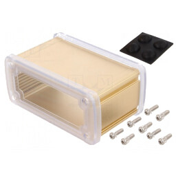 Carcasă universală aluminiu aurit 115,1x69x51,6 mm | Electronic-mag.ro | Componente Electronice