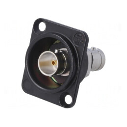 Adaptor BNC Ecranat 75Ω Negru Aurit | Electronic-mag.ro | Componente Electronice