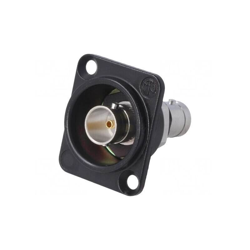Adaptor BNC Ecranat 75Ω Negru Aurit | Electronic-mag.ro | Componente Electronice