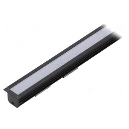 Profil aluminiu negru pentru module LED 1m DEEP10 | Electronic-mag.ro | Componente Electronice