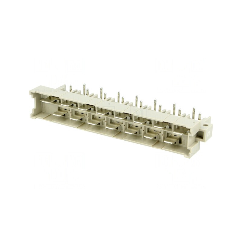 Soclu DIN 41612 tip H tată 15 PIN 90° THT | Electronic-mag.ro | Componente Electronice
