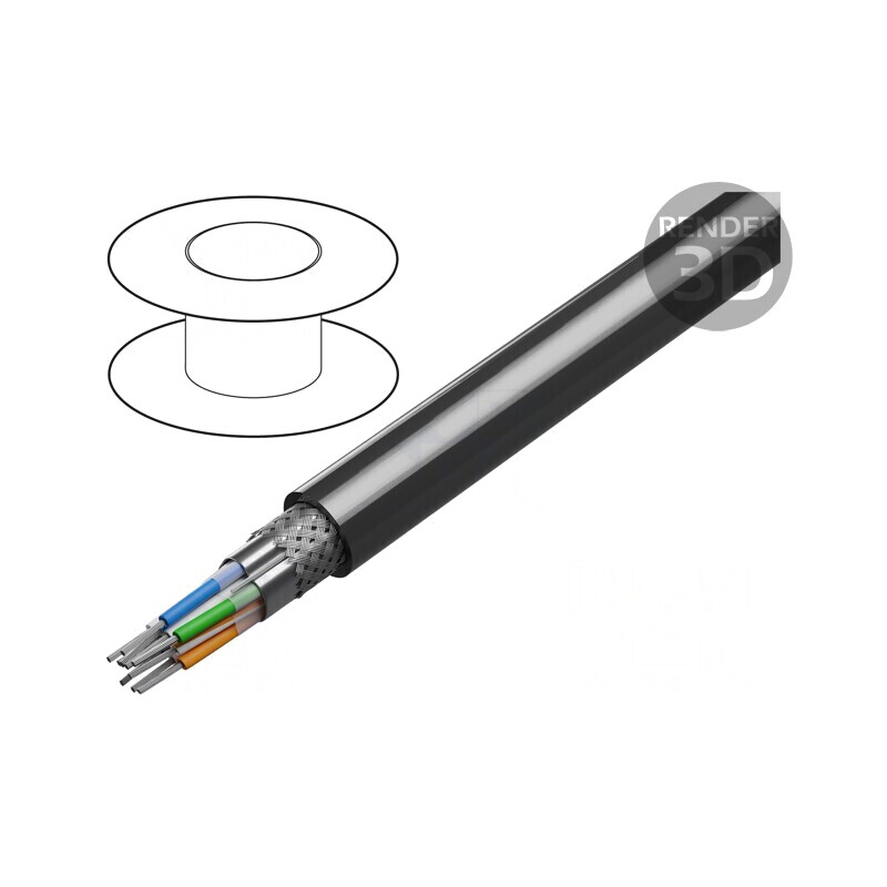 Cablu RS232/RS485 30m PVC Crom 30V 120Ω | Electronic-mag.ro | Componente Electronice
